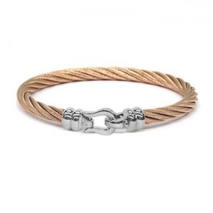 Charriol Bangle Ibiza Stainless Steel & Rose Gold Cable Bracelet